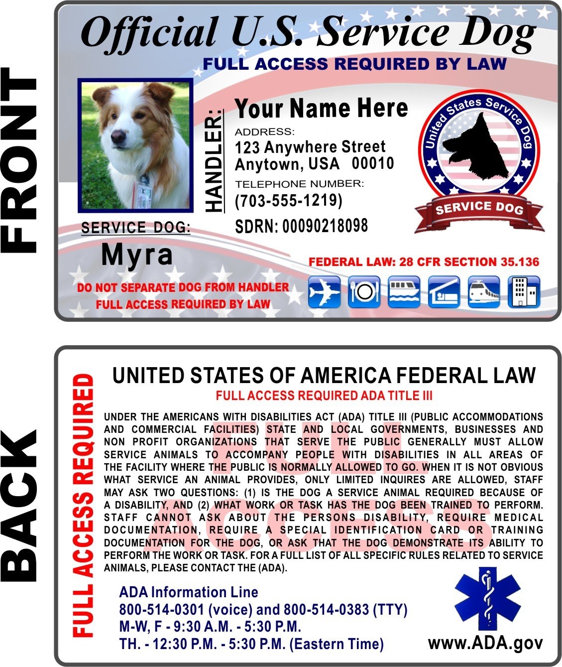 free printable service dog certificate