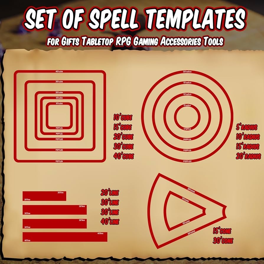Amazon Sintuff 15 Pcs Spell AOE Damage Template Translucent 