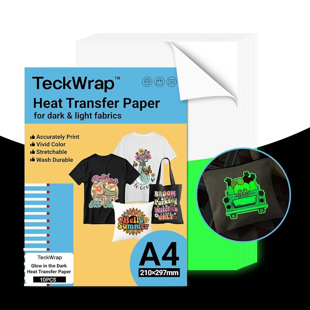 Amazon TECKWRAP Printable Heat Transfer Paper For T Shirts 10 Sheets 8 3