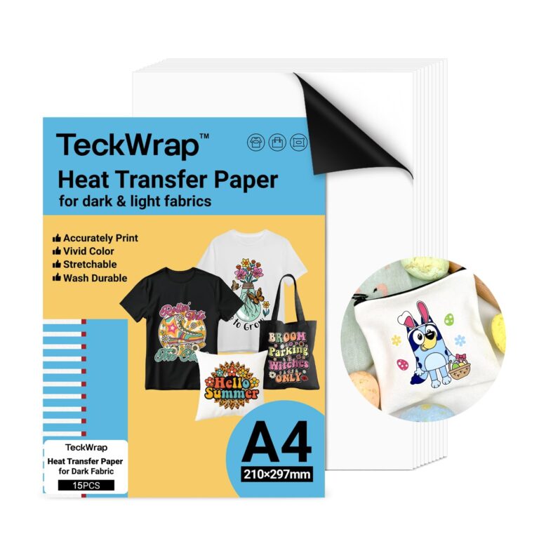 Amazon TECKWRAP Printable Heat Transfer Paper For T Shirts 15 Sheets 8 3