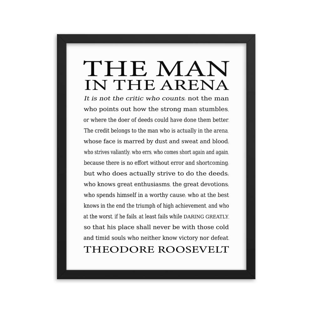 Amazon The Man In The Arena Framed Quote By Theodore 
