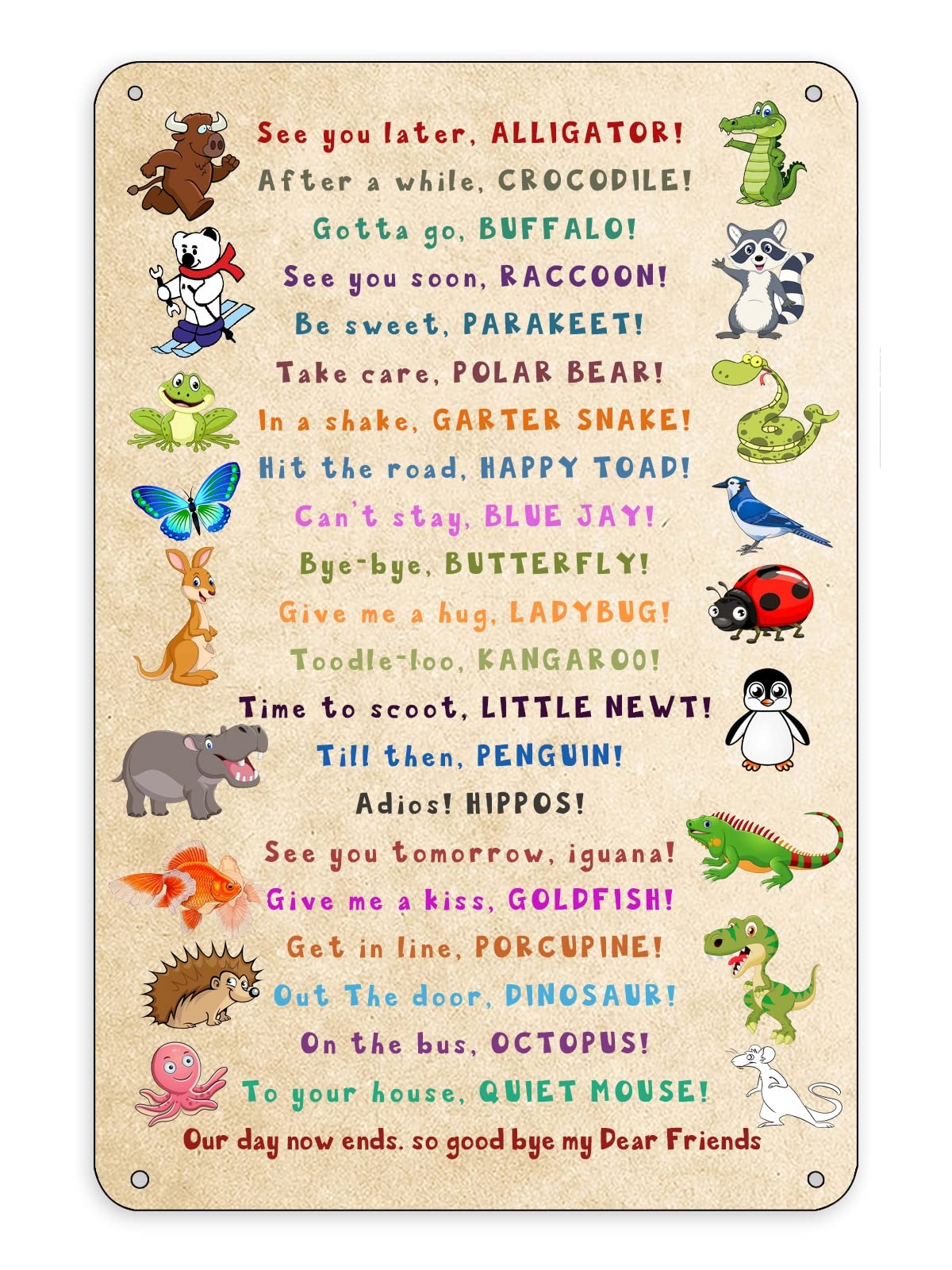 Amazon Tin Metal Sign Funny Animal Poster See You Later Alligator Home Decor Wall Art Christmas Housewarming Birthday Gifts Son Daughter Back To School Student Teacher 8x12 Inches Posters U0026 Prints