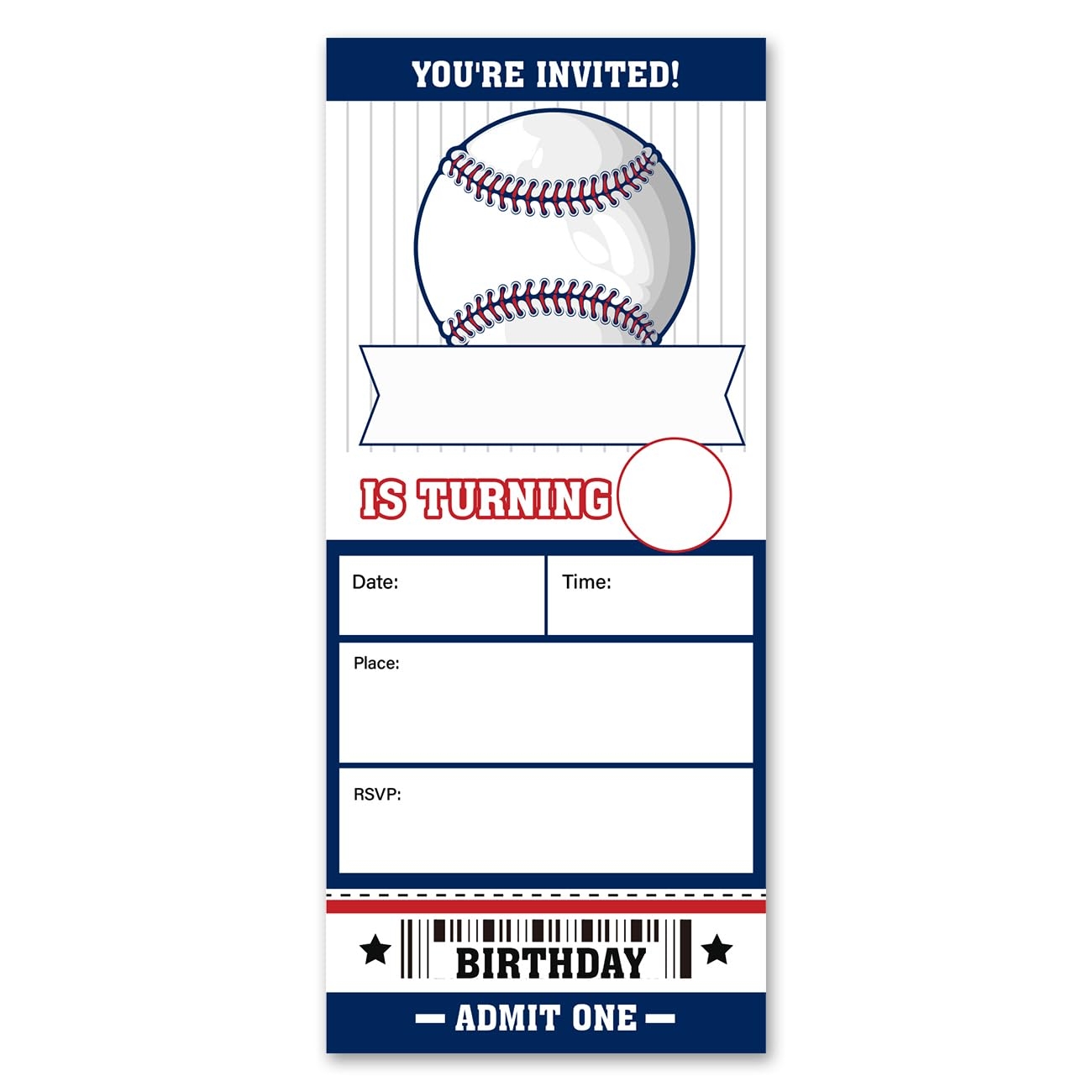 Amazon VAHATAN Baseball Birthday Party Invitations 20 Pack 