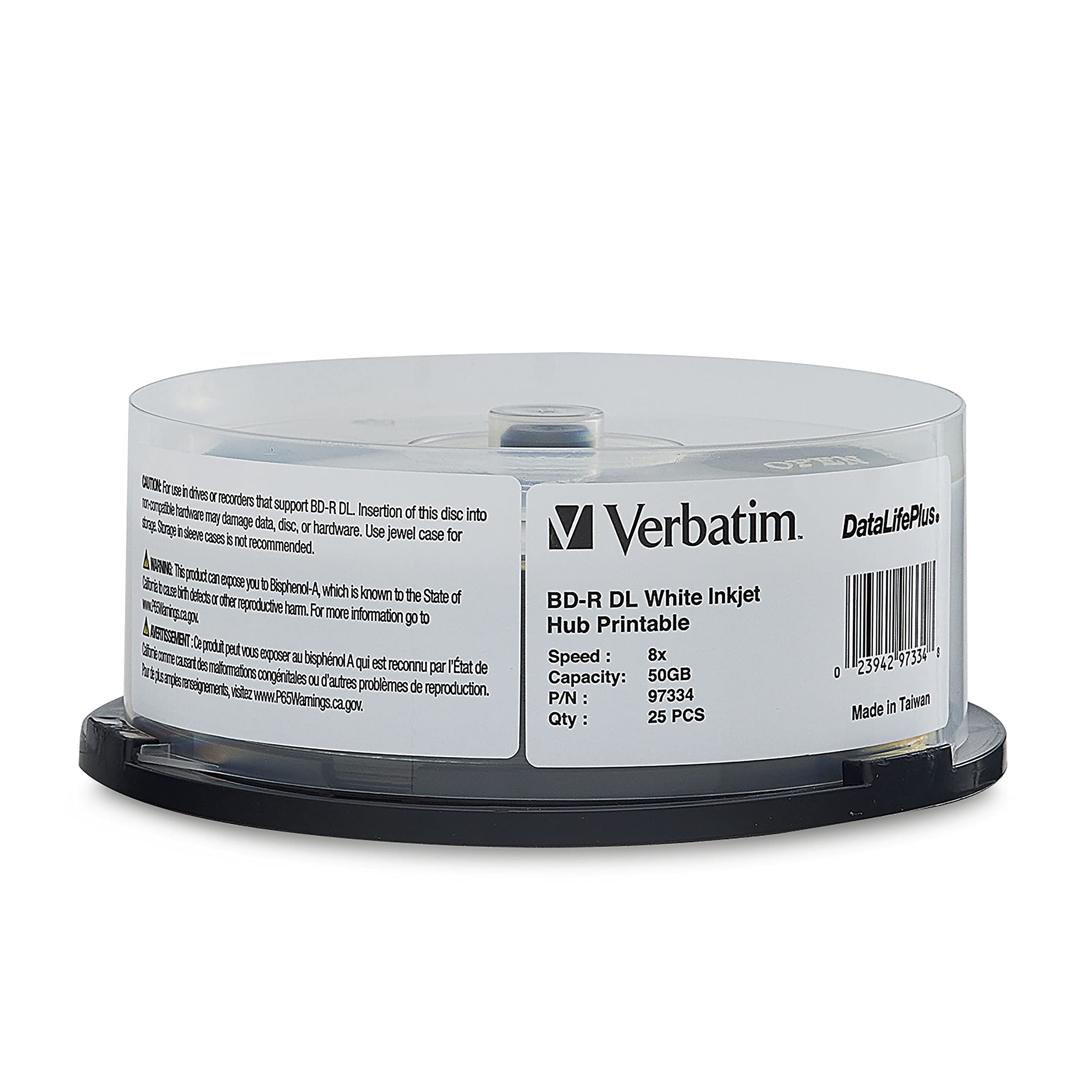 Amazon Verbatim BD R DL 50GB 8X Blu ray Recordable Media Disc 