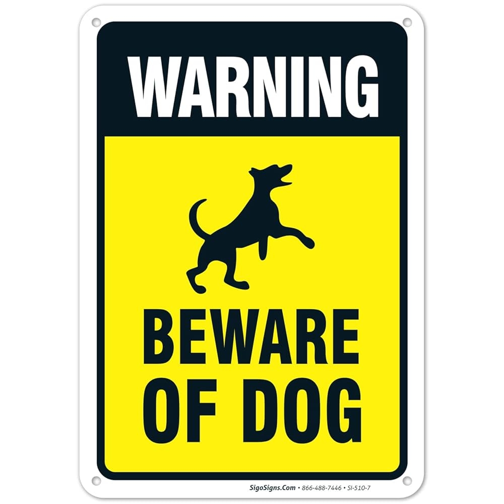 Amazon Warning Beware Of Dog Sign Dog Warning Sign 10x7 