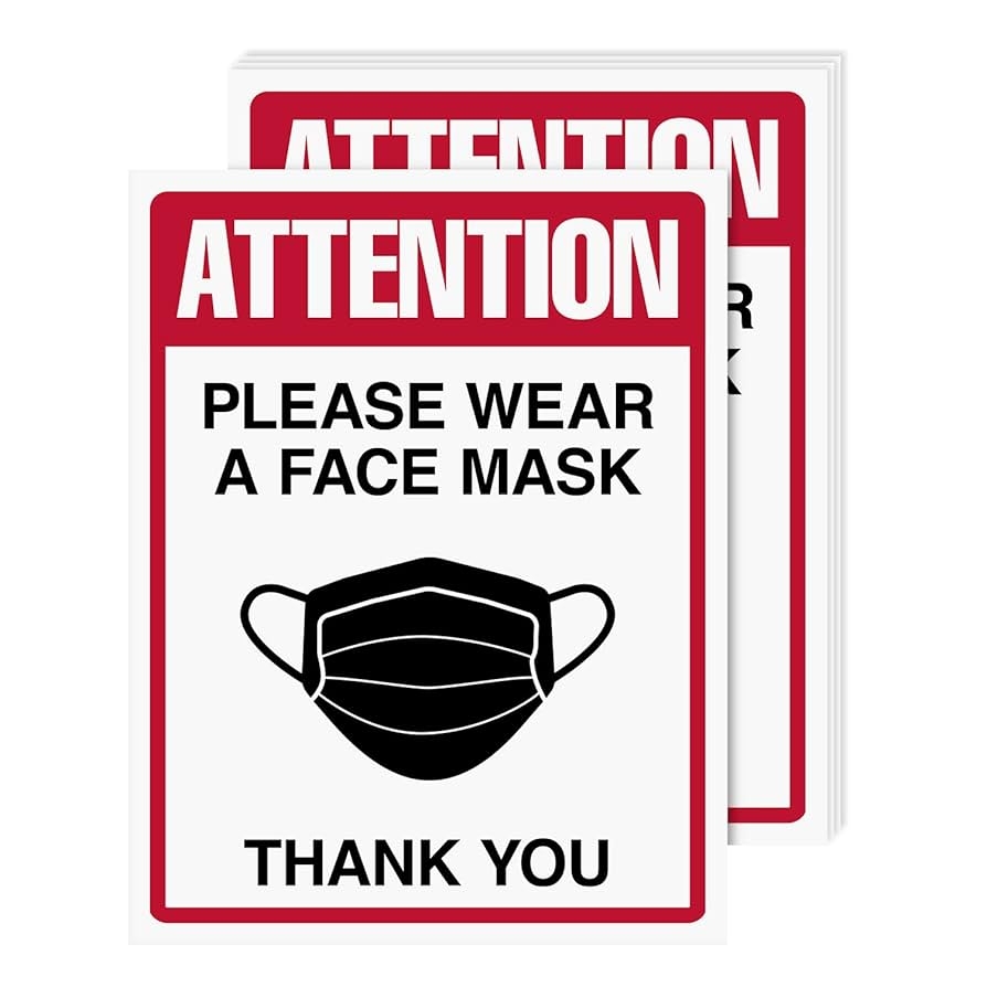 wear a mask sign printable