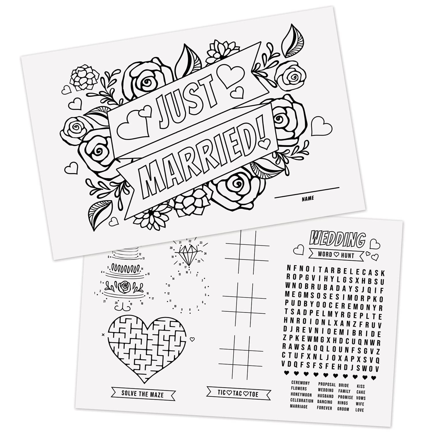 Amazon Wedding Themed Coloring Activity Placemats 12 