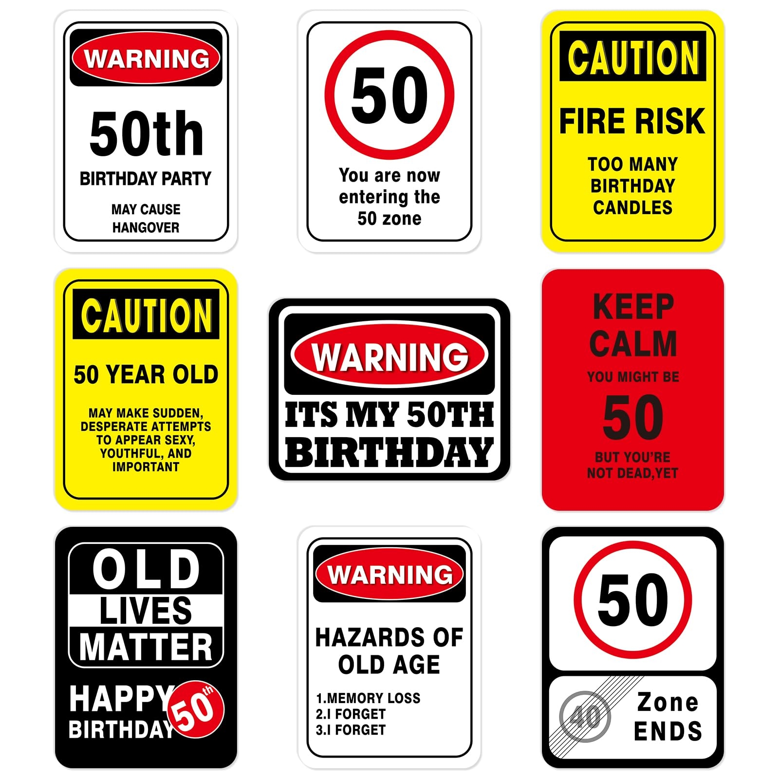 Amazon WERNNSAI 50th Birthday Party Decorations 9PCS Wall 