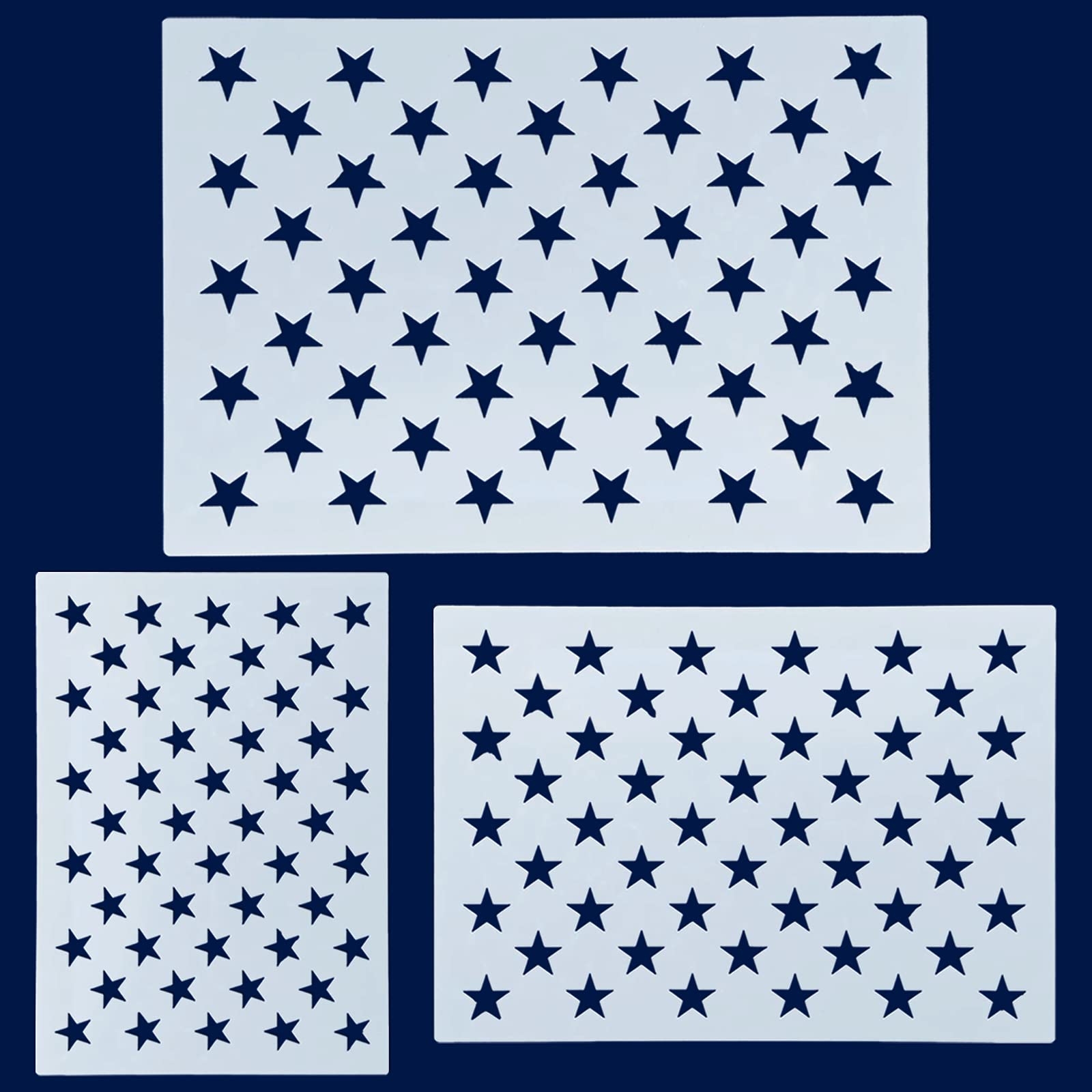 Amazon WISYOK Jumbo American Flag 50 Star Stencil Template 24 5 X 17 5 3 Sizes Large Plastic Stencil Template For Painting On Wood Fabric Paper Airbrush Walls Art Arts Crafts U0026 Sewing