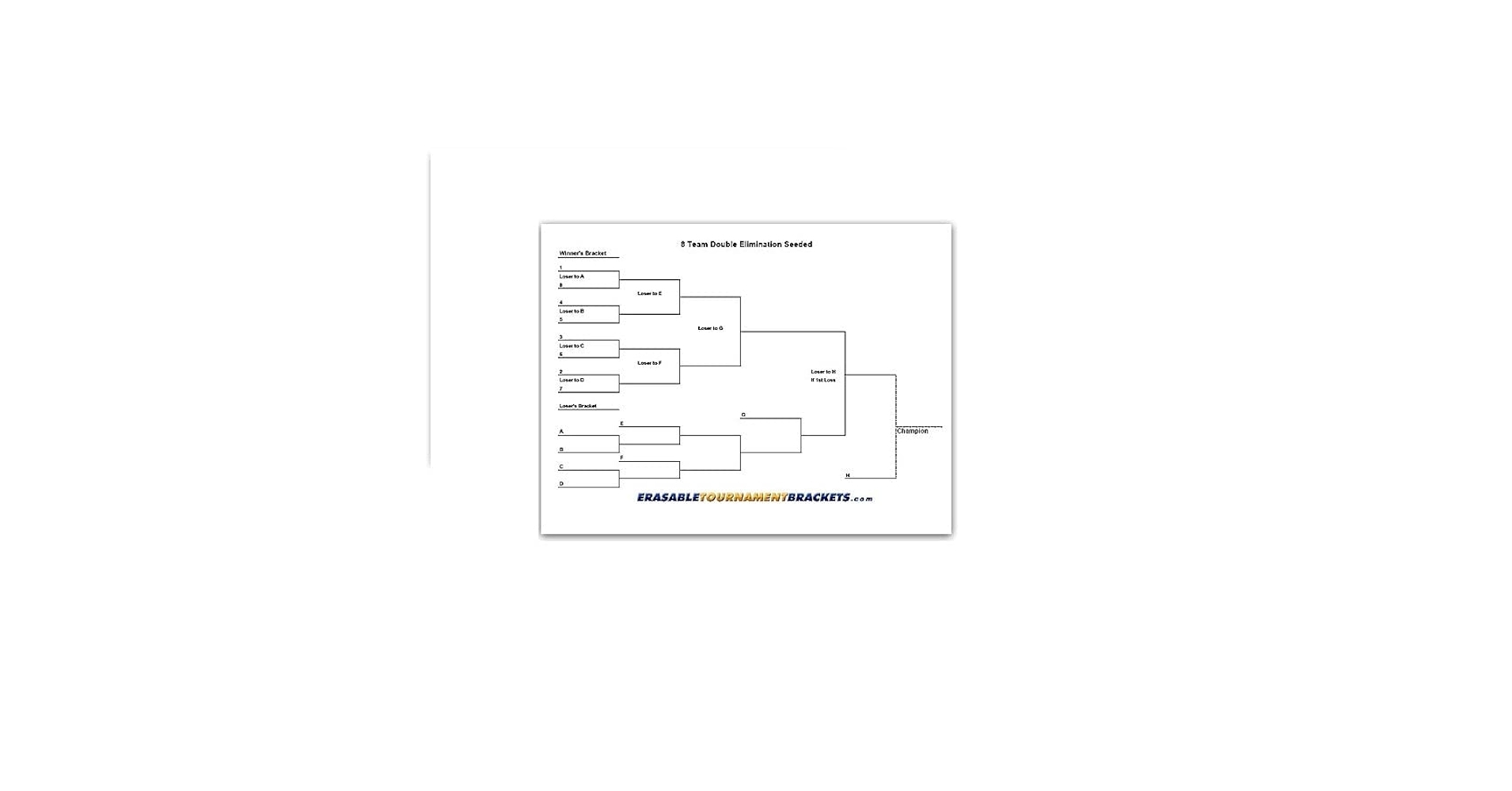 printable double elimination bracket 8 teams
