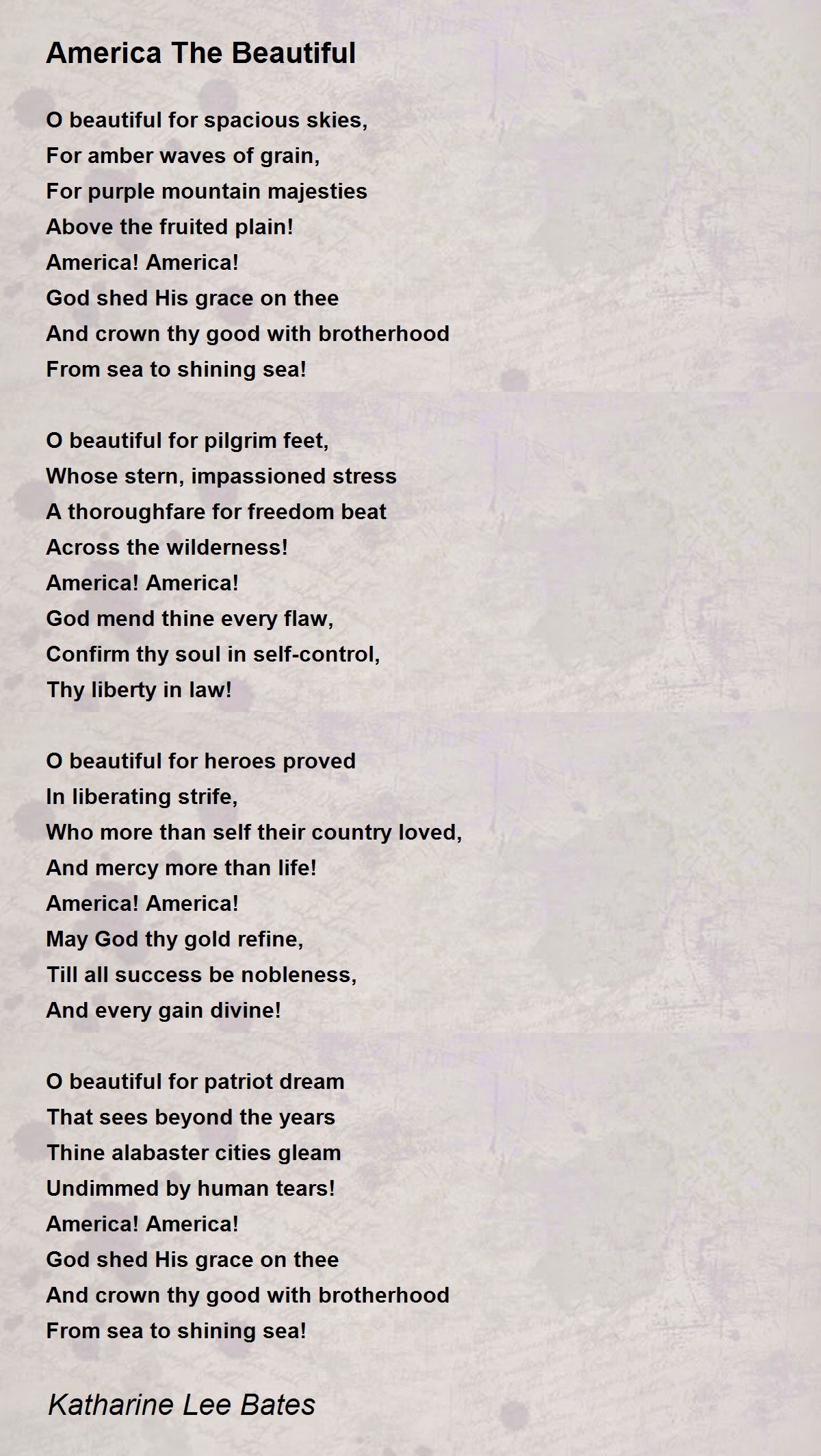 America The Beautiful America The Beautiful Poem By Katharine 
