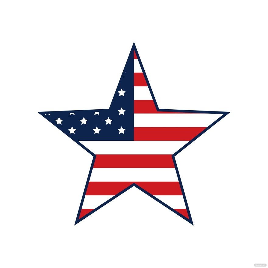 American Flag Star Vector In Illustrator SVG JPG EPS PNG Download Template