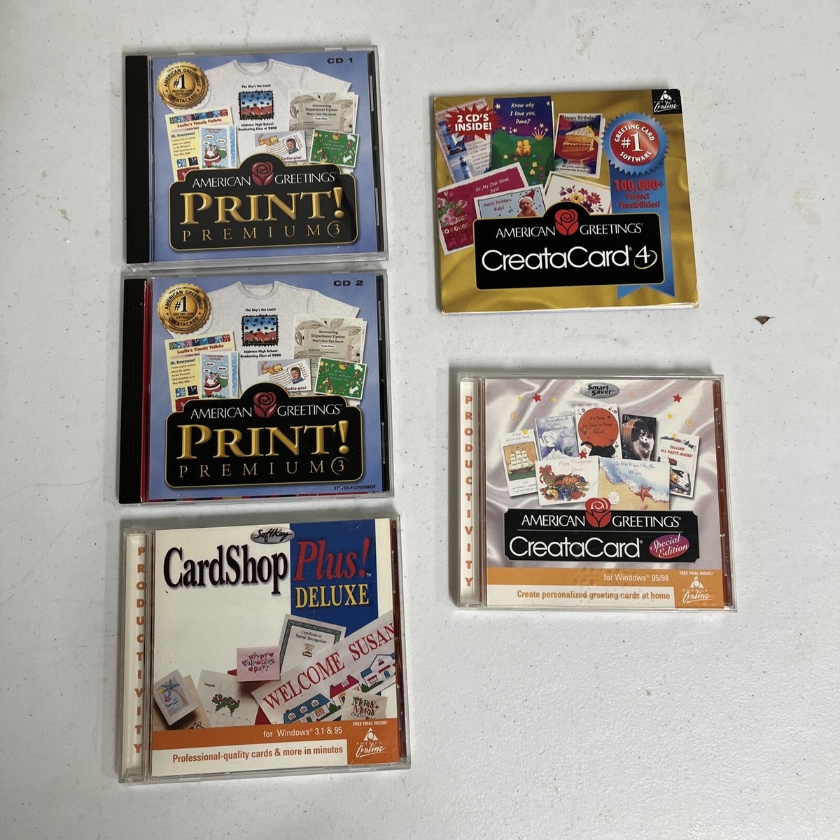 American Greetings Print Premium Card Creator Software Lot Creatacard 4 Spec Ed