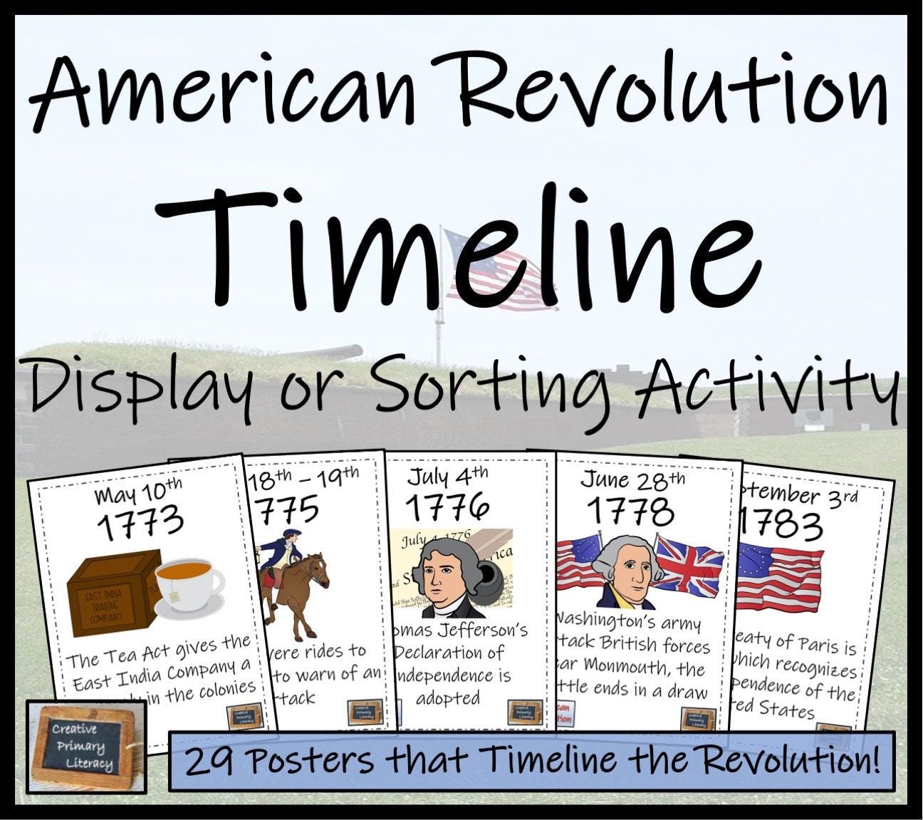 American Revolutionary War Timeline Display Research And Sorting Activity Etsy