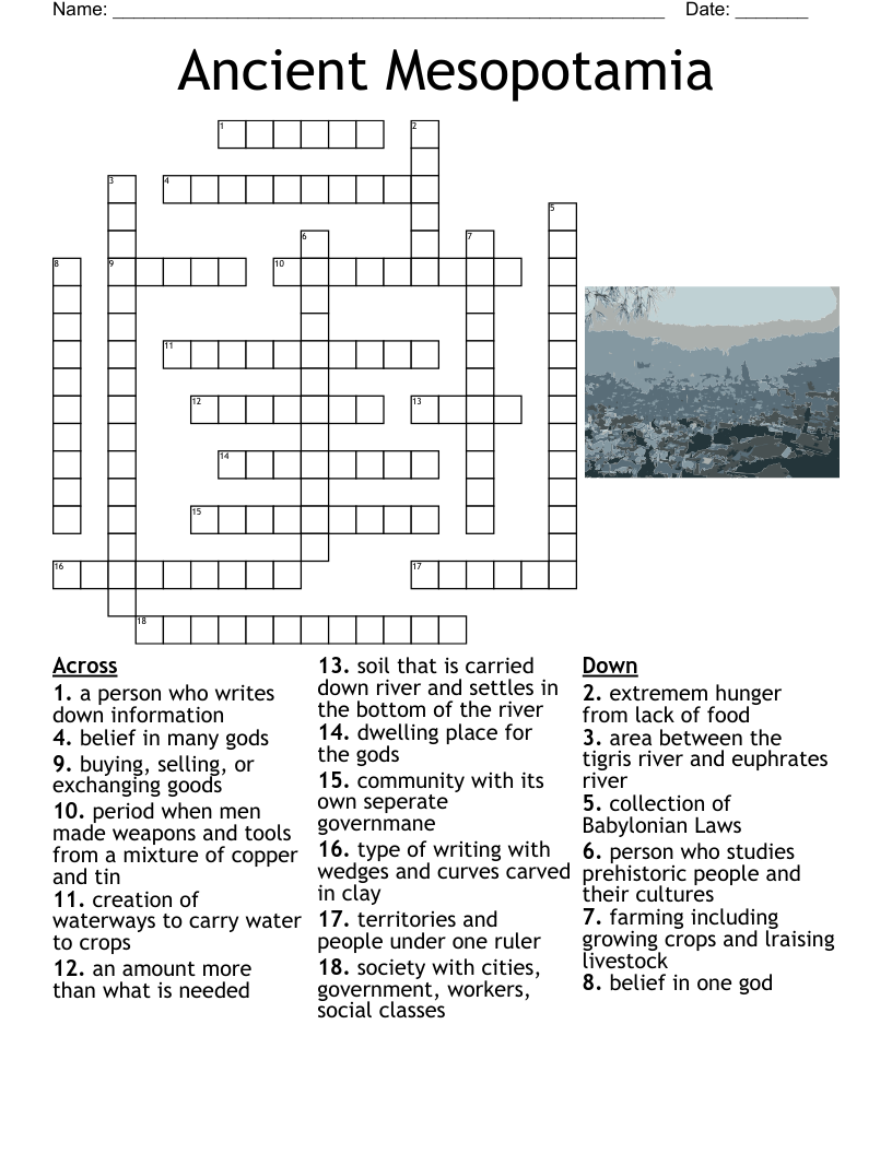 Ancient Mesopotamia Test Worksheet WordMint