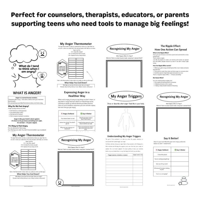 Anger Management Worksheets For Teens