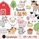 Animals Farm Clipart Cute Farm Animals Farm Clipart Animal Clipart Farm Printable Cow Sheep Horse Pig Duck Barn Clip Art Instant Download Etsy