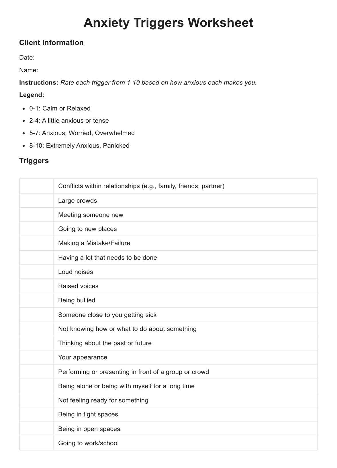 free printable psychology worksheets
