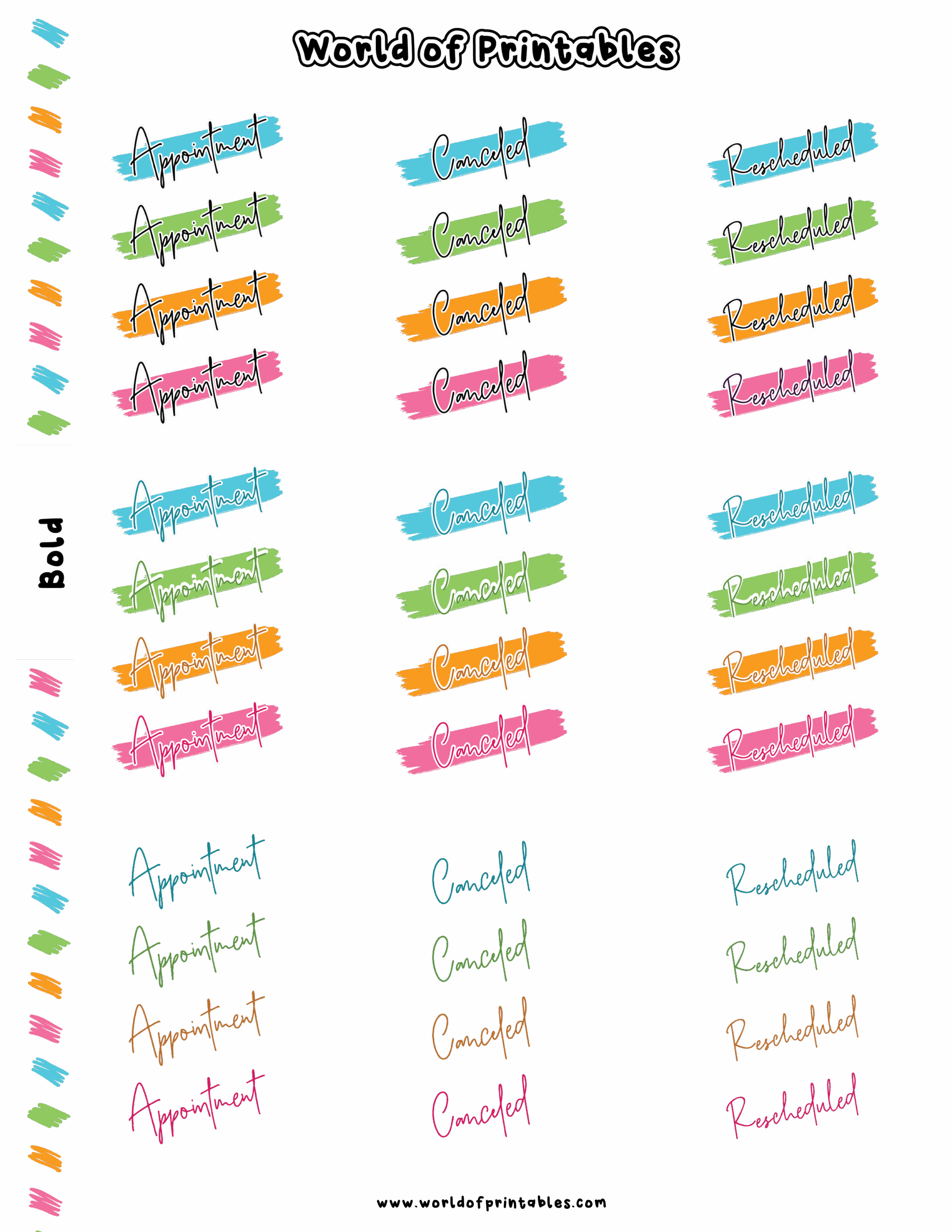 Appointment Stickers Free For Printable U0026 Digital Planners World Of Printables