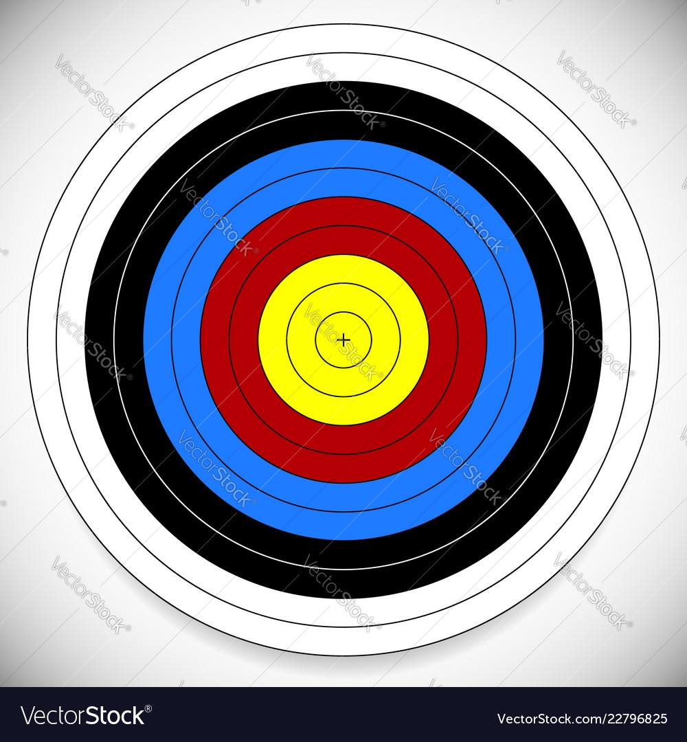 Archery Target With Cross Printable Royalty Free Vector