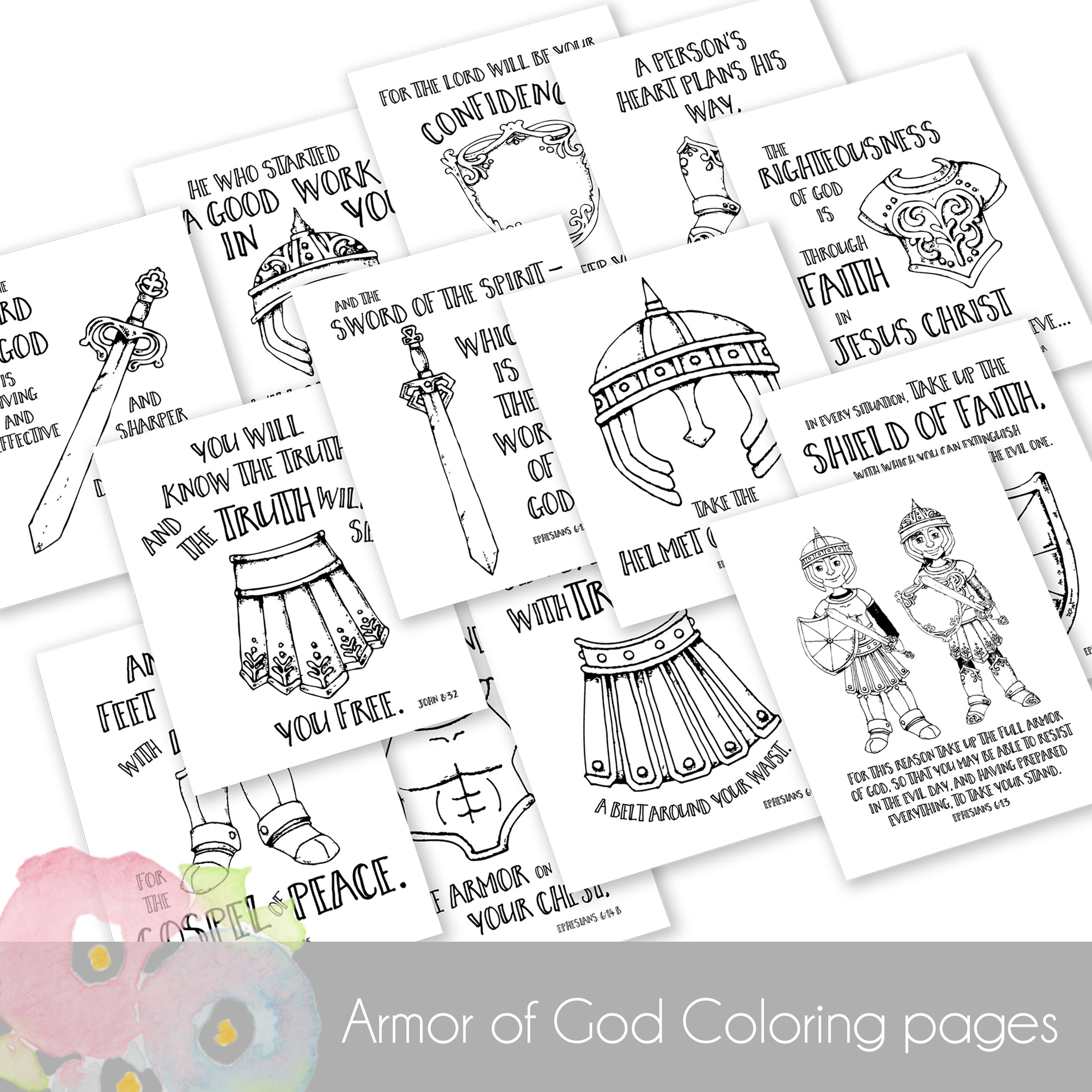 armor of god printable coloring page