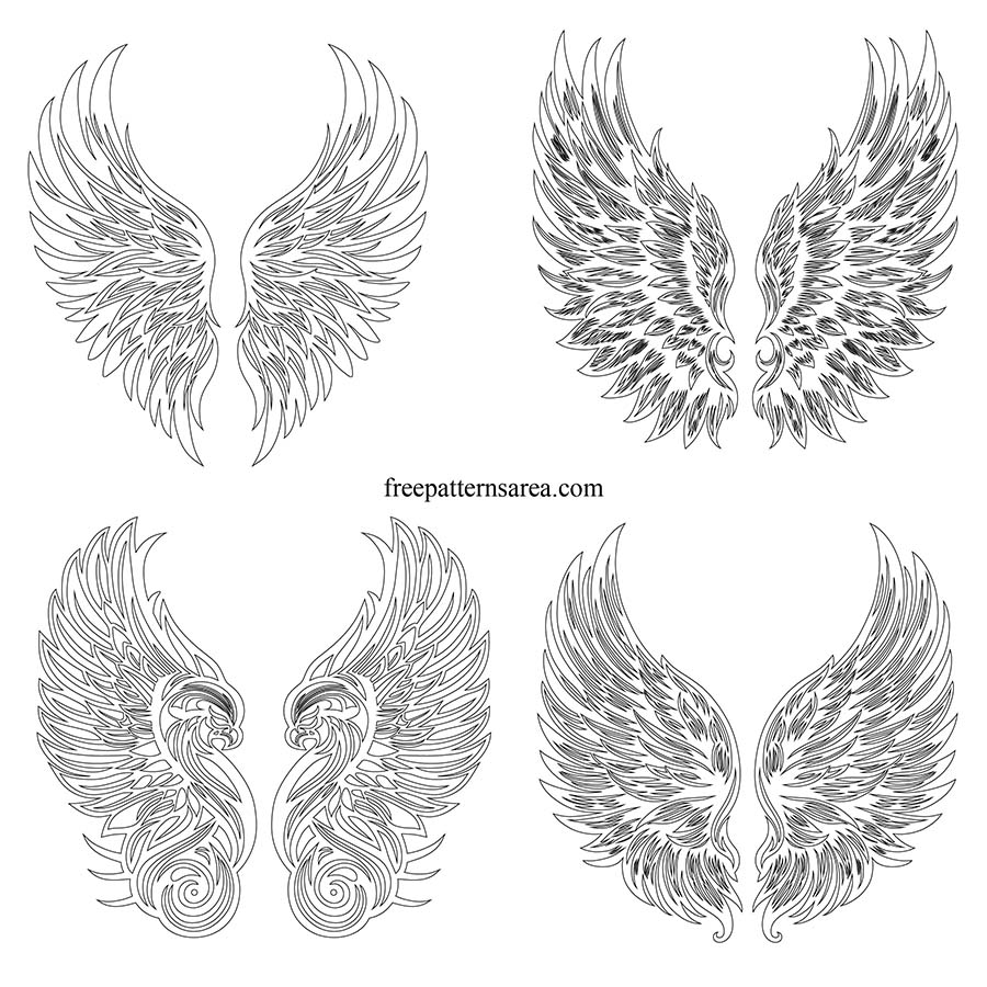 Artistic Angel U0026 Bird Wing Vector Designs SVG PNG U0026 More 