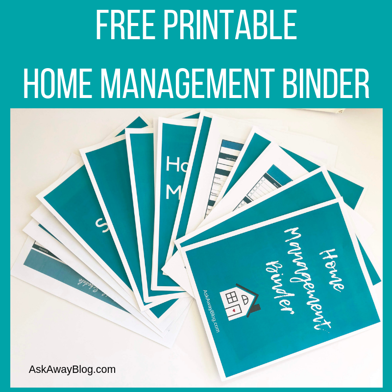 home management binder free printables 2018