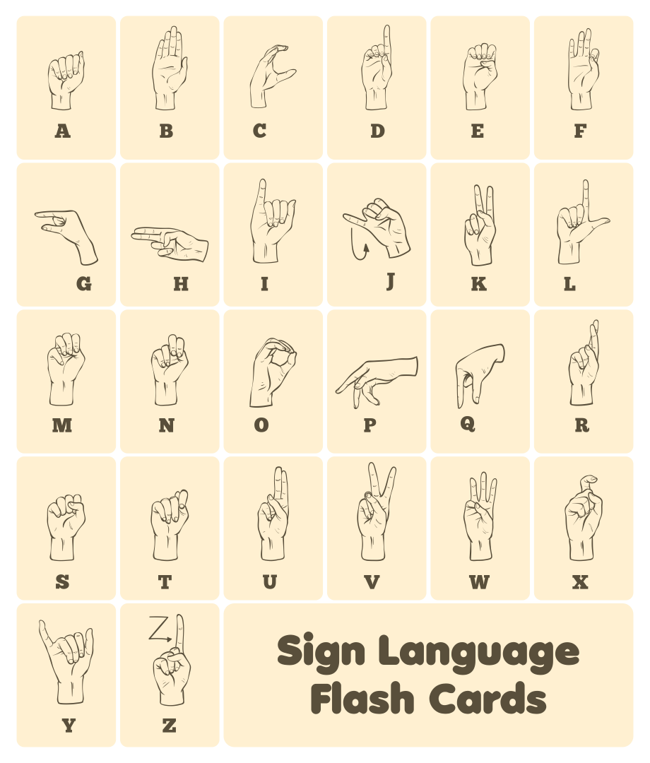 baby sign language flash cards printable