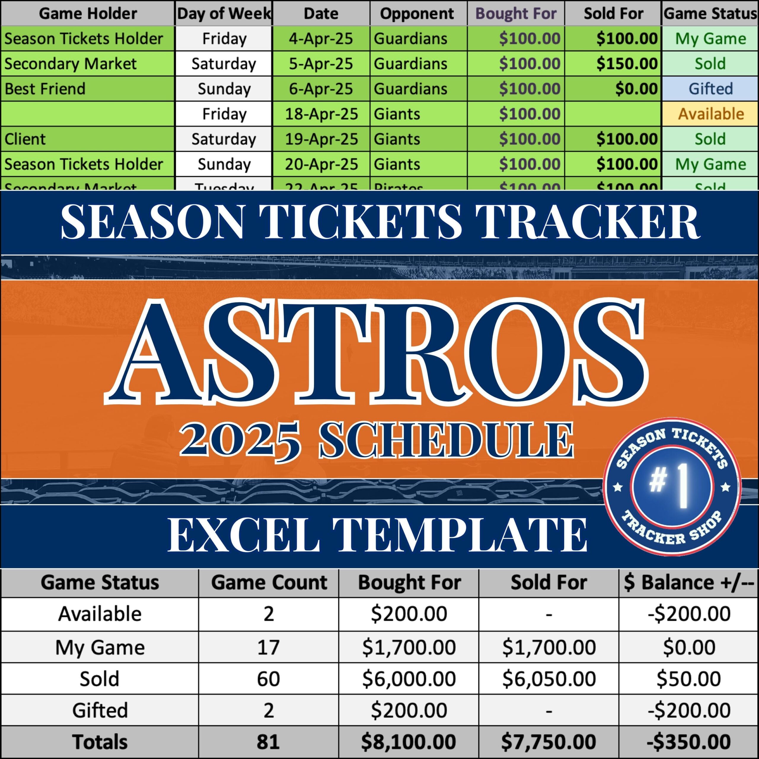 Astros Schedule Season Tickets Tracker Etsy Canada