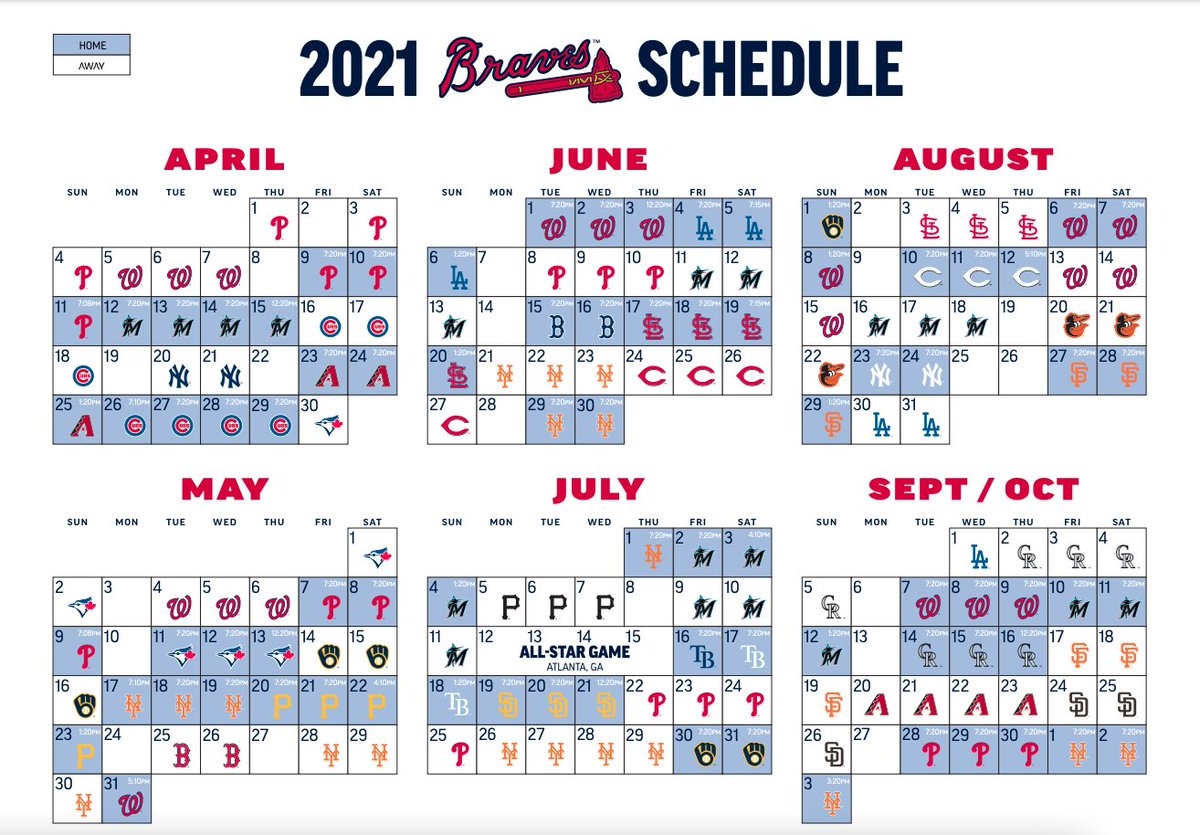 Atlanta Braves 2024 Box Calendar Worksheets Library