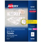 Avery Raffle Paper Double Blank 1 75