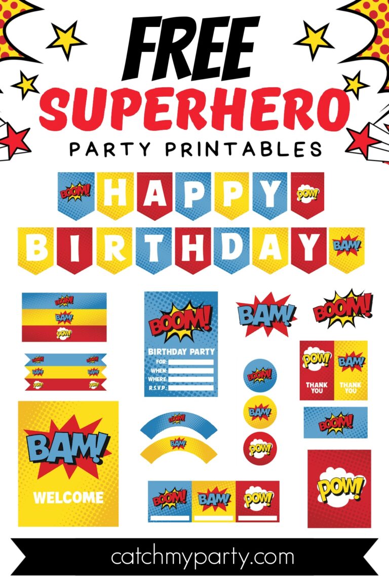 Awesome Superhero Party Printables FREE Download Catch My Party