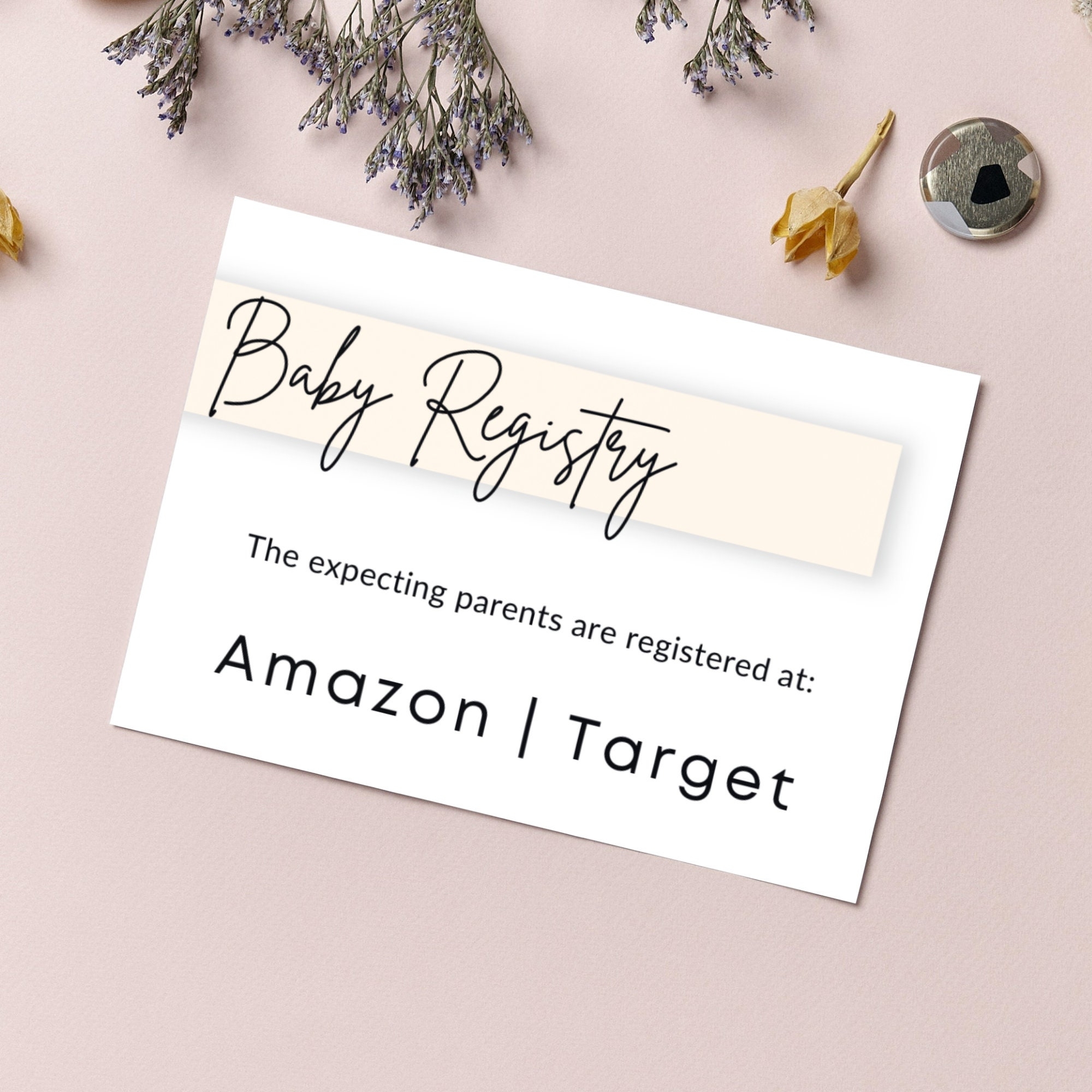 Baby Registry Inserts Printable Baby Registry Card PDF Baby 