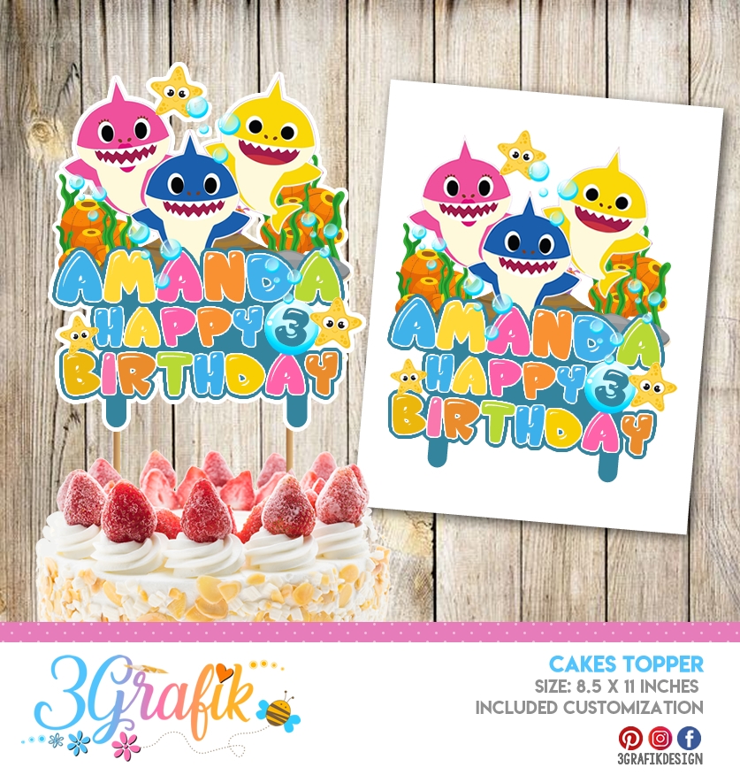 Baby Shark Cake Topper Printable