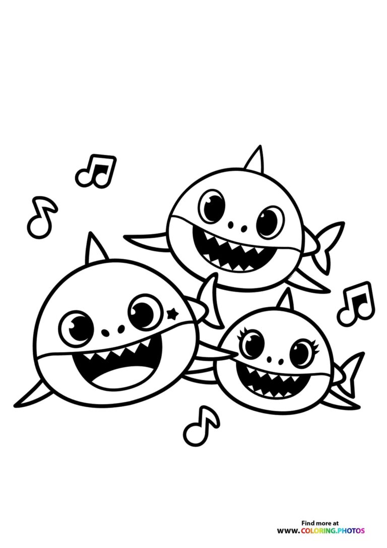 Baby Shark Song Coloring Pages For Kids