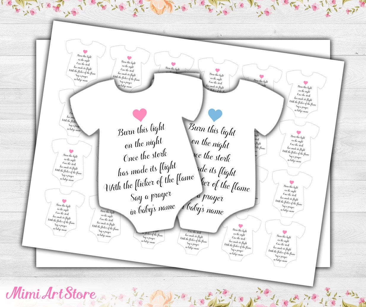 Baby Shower Candle Tags Printable Burn This Candle Gift Tag Baby Onesie Tea Light Baby Shower Favor Tags Baby Sprinkle Stork Say A Prayer