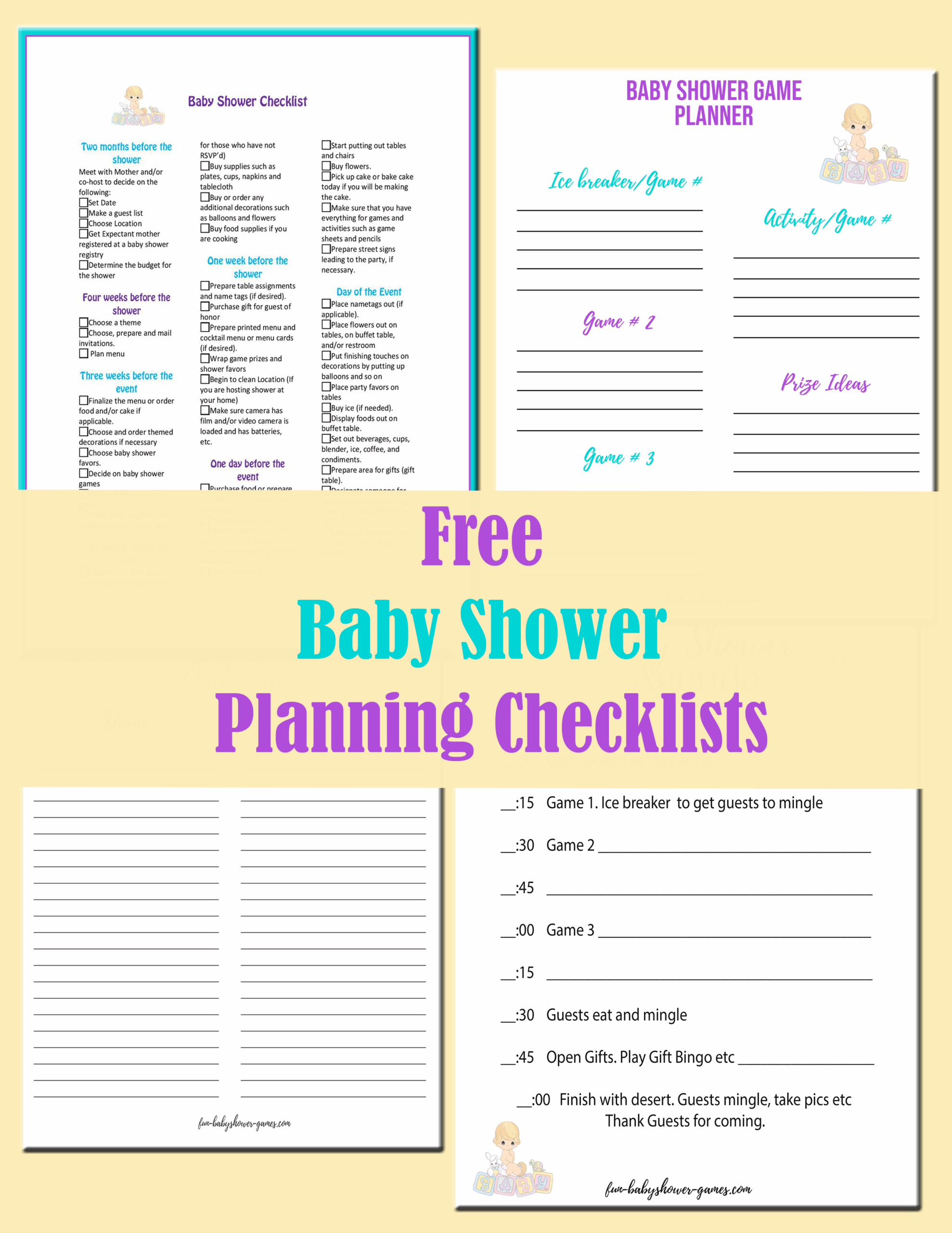 free printable baby shower agenda templates