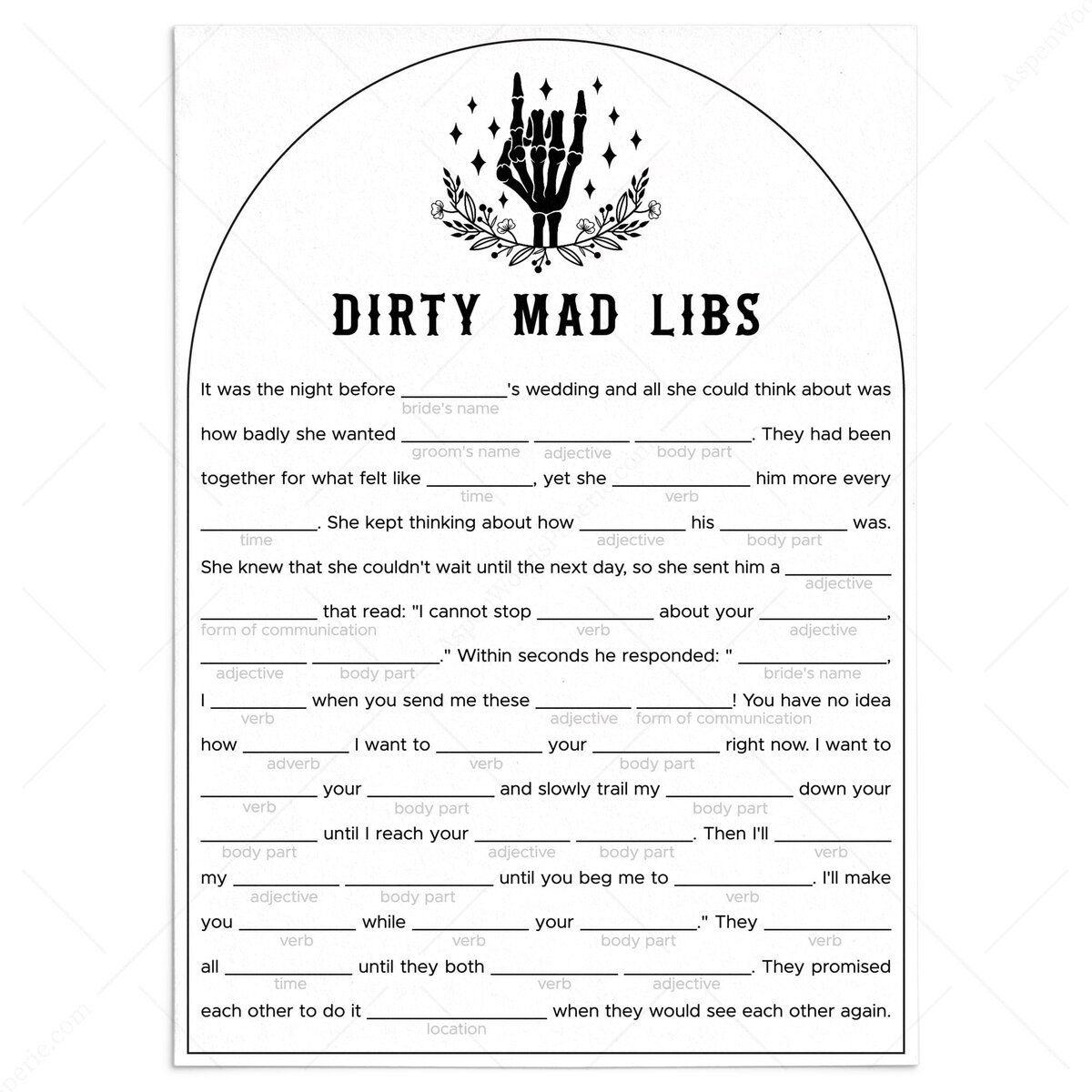 Bachelorette Party Dirty Mad Libs Game Printable Bride Or Die Bachelorette Party Dirty Mad Libs Game Printable Bride Or Die