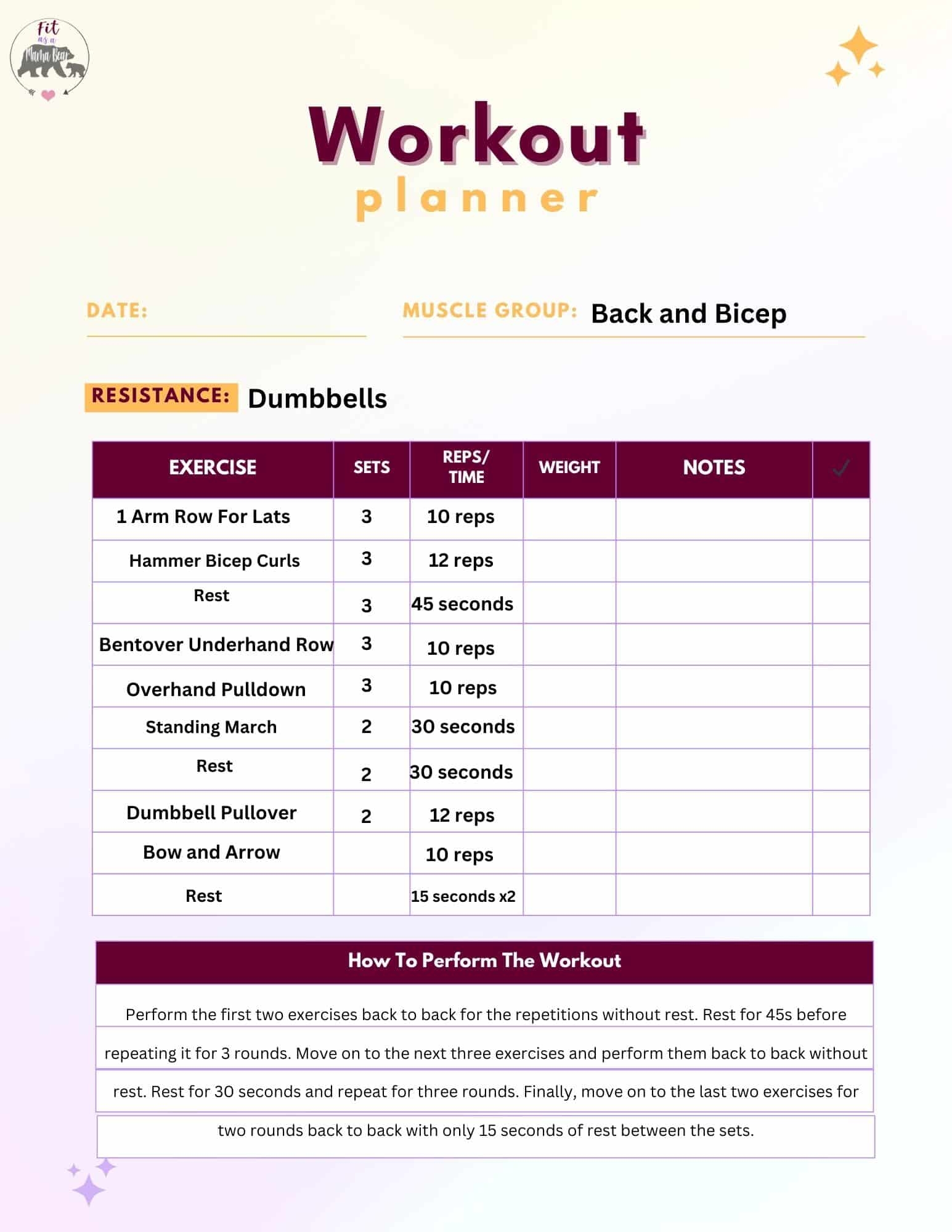 Back And Biceps Workout For Females With PDF 