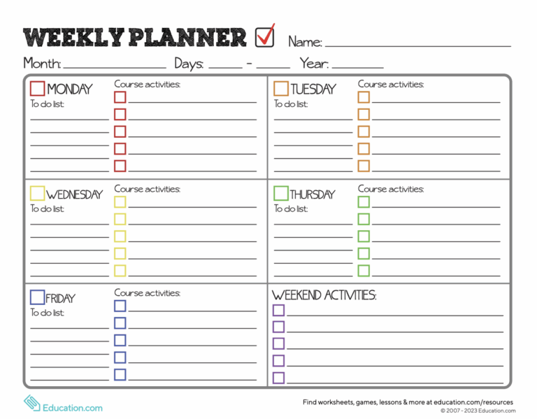 Back to school Printables Helping Students Get Organized 