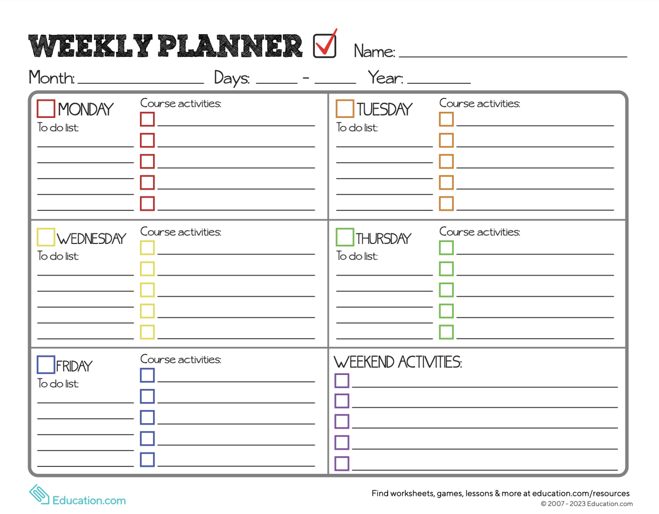 Back to school Printables Helping Students Get Organized 