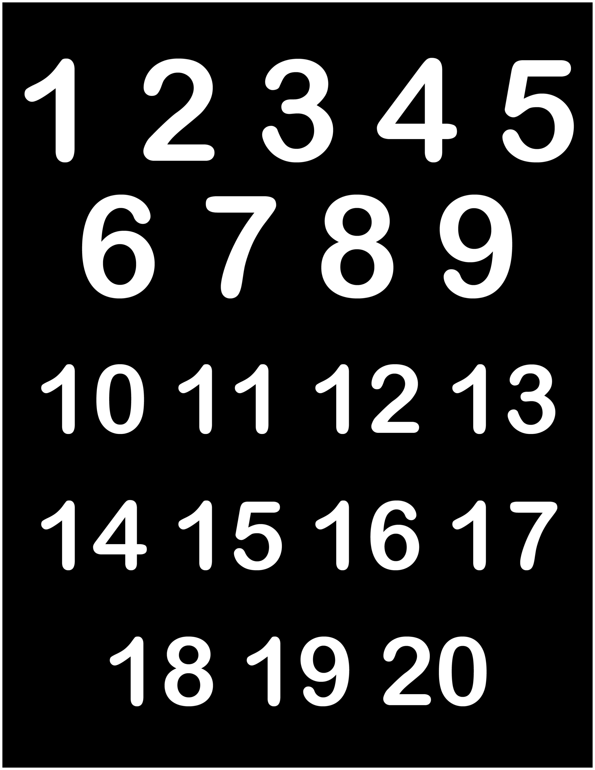 Back To School Tracing Large Numbers 1 20 With Black Worksheets