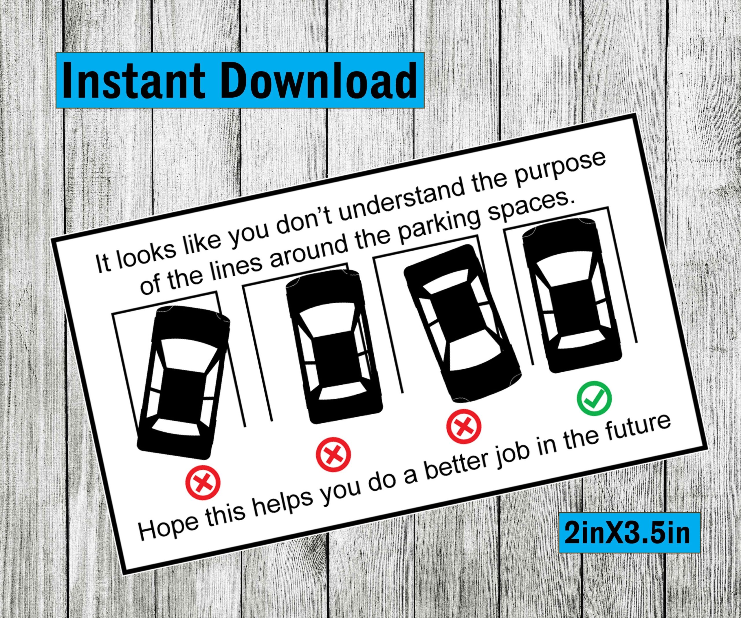 Bad Parking Cards You Park Like A Jerk Cards Fake Parking Ticket You Park Like An Idiot Novelty Funny Gag Digital Download Instant Etsy