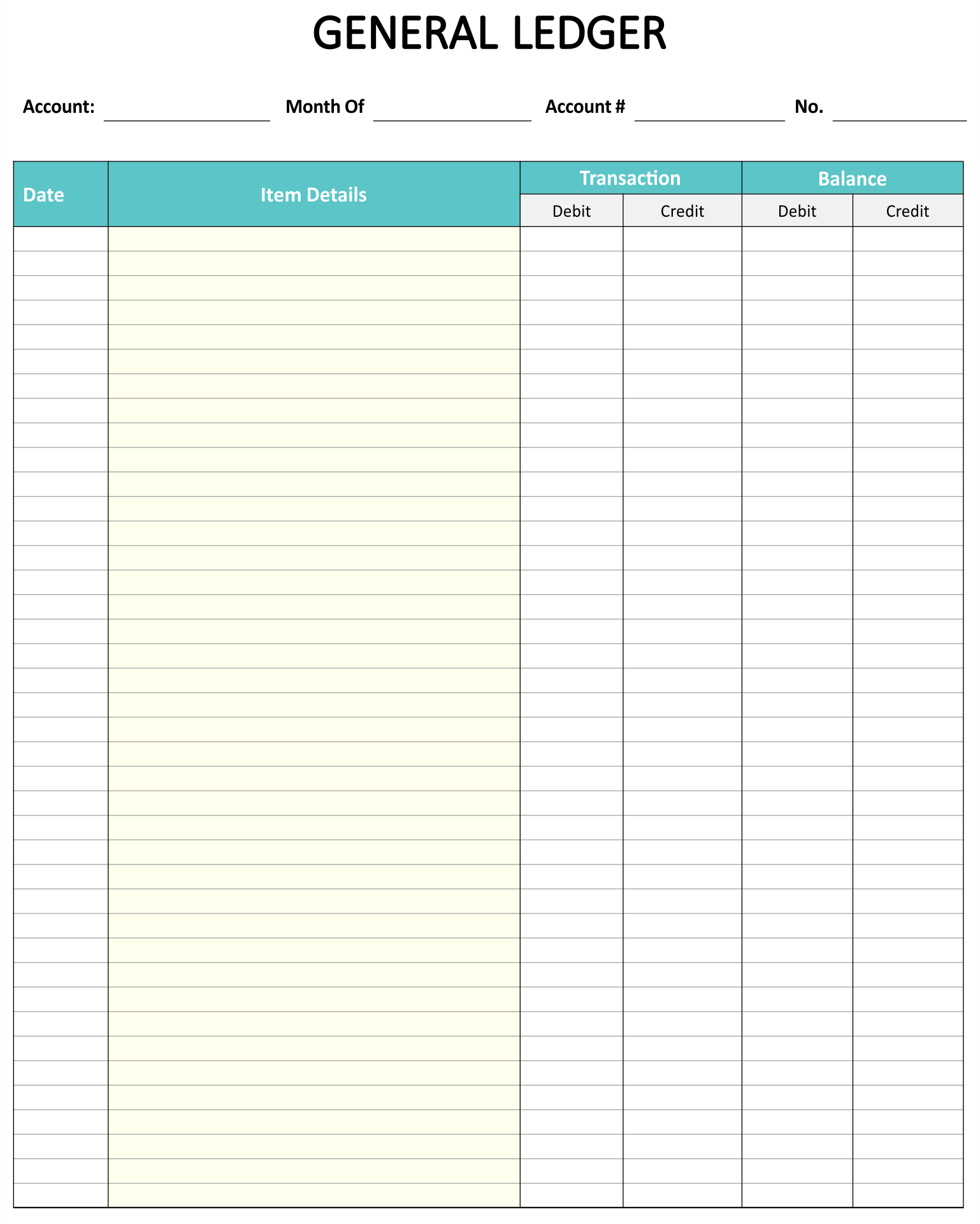 Balance Ledger Free Printable Ledger Paper Sheets Payment Ledger