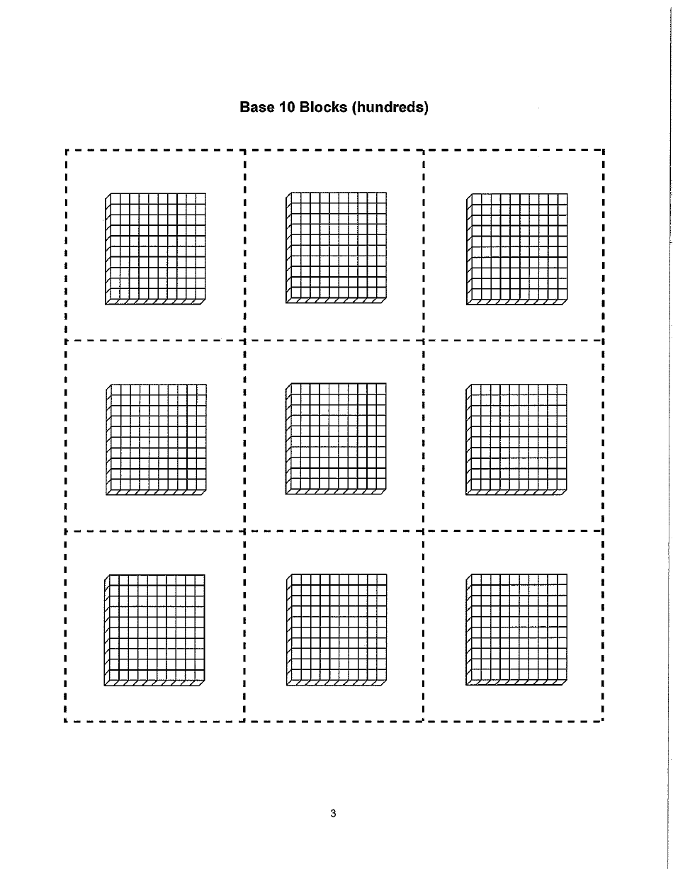 Base 10 Blocks Hundreds Template Download Printable PDF 