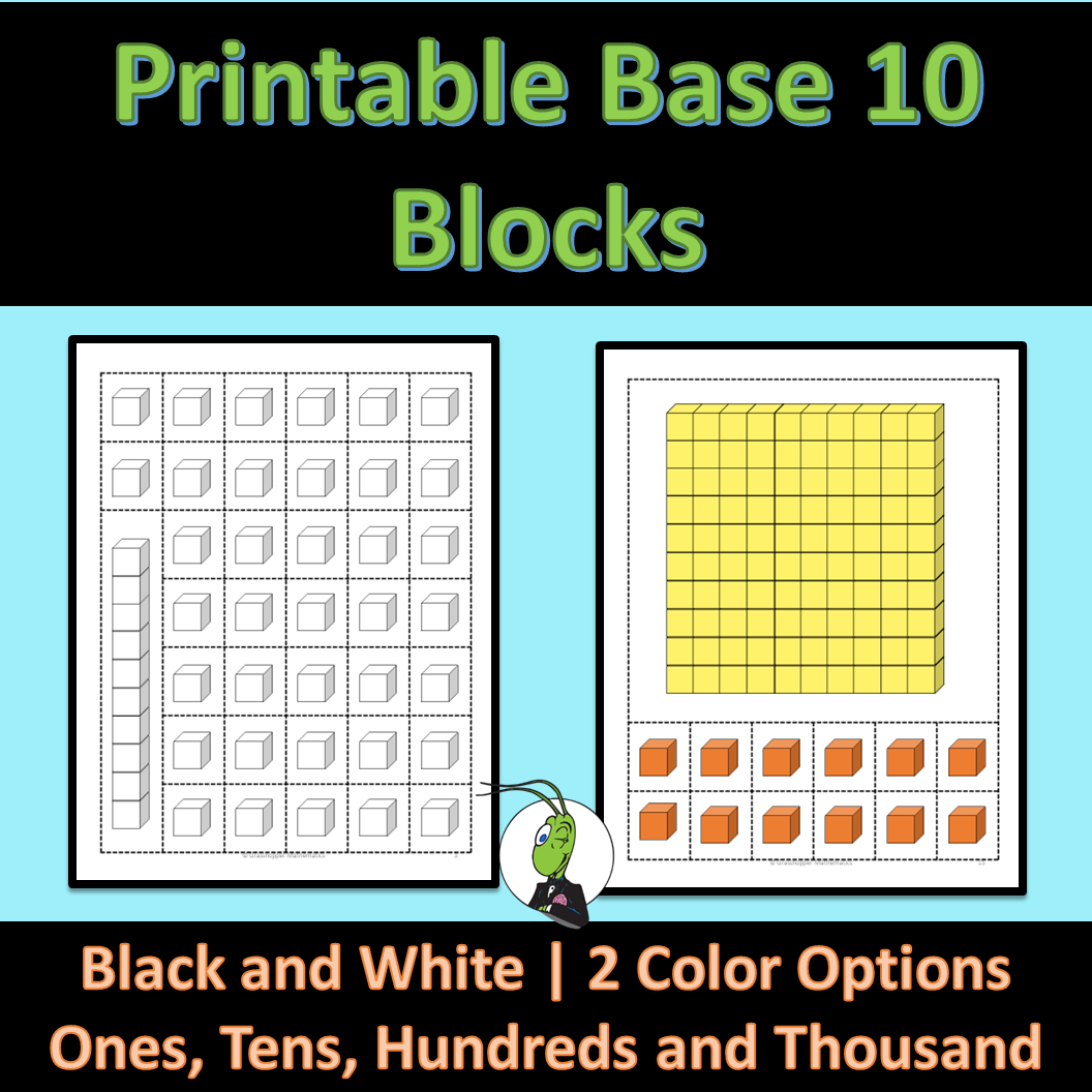Base Ten Blocks Printable And Clip Art Tens And Ones Place Value