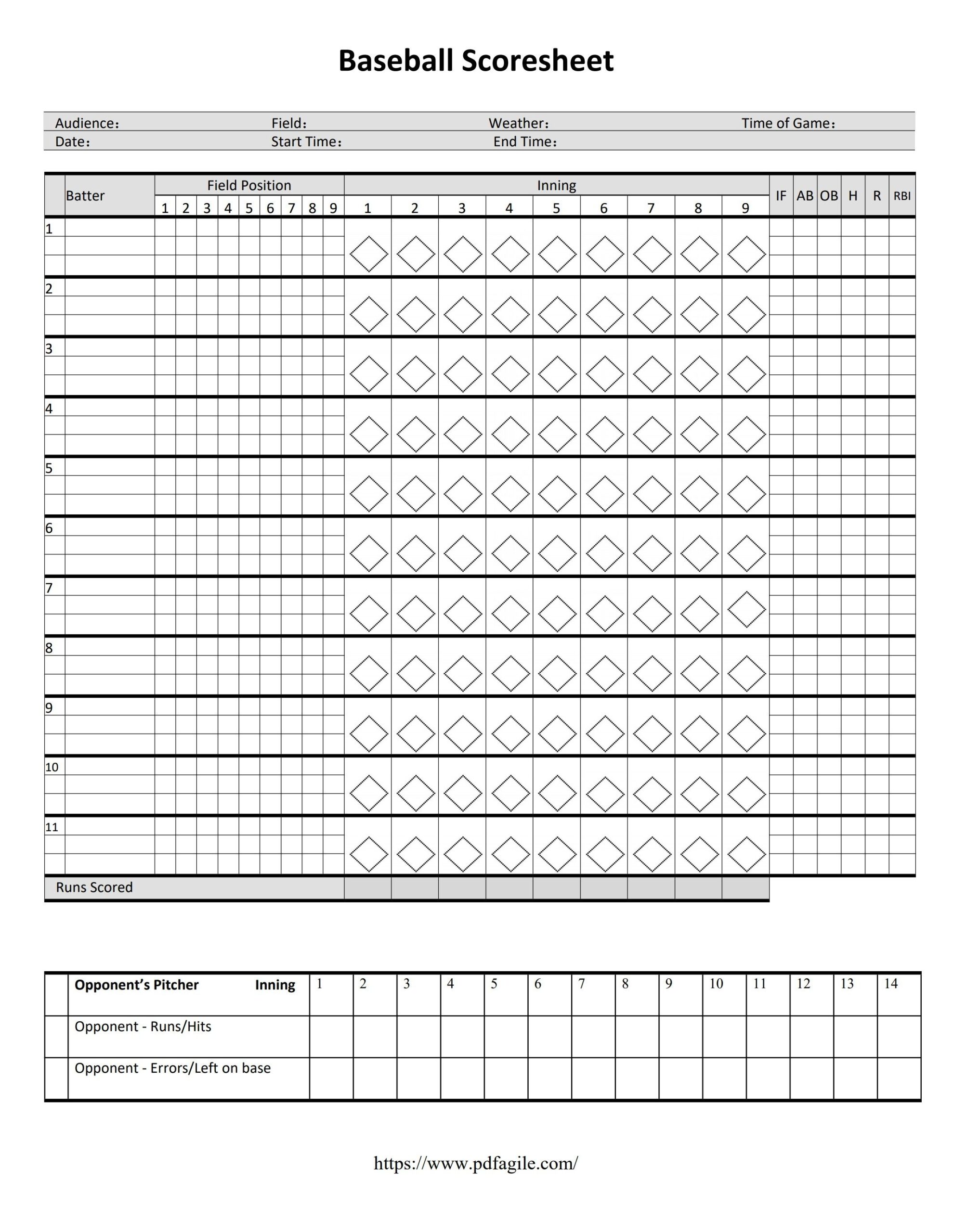 baseball scorebook printable free