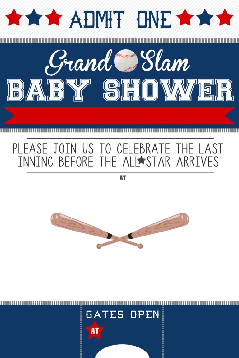 Baseball Themed Baby Shower Kit FREE Mama Walker