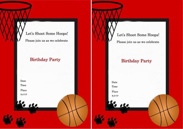 Basketball Birthday Invitations Birthday Printable