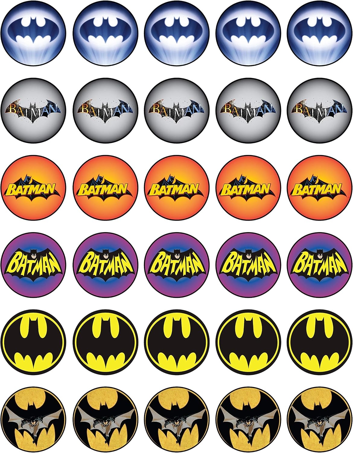Batman Edible Cupcake Toppers Set 30 Wafer Dekorasi